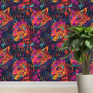 Papel Pintado Vibrante patrón de leopardo de la jungla