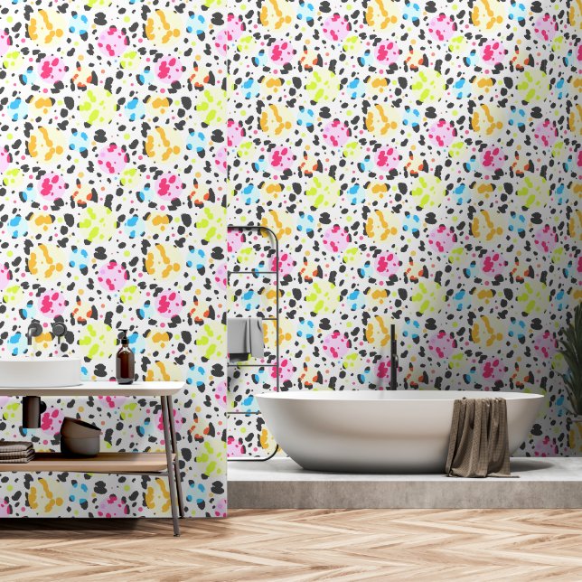 Papel Pintado Vibrante patrón de punto de Dalmacia (Baño)