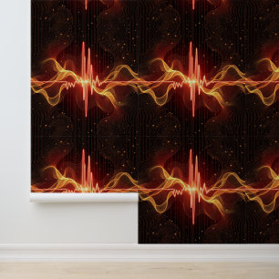 Papel Pintado Vibrante Soundwave Energy Art