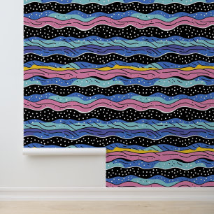 Papel Pintado Vibrantes líneas onduladas abstractas con puntos d