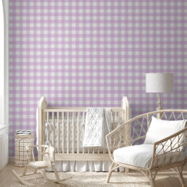 Papel Pintado Vichy de color púrpura suave – Pastel suave y acog