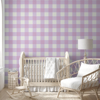 Papel Pintado Vichy de color púrpura suave – Pastel suave y acog