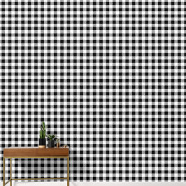 Papel Pintado Vichys de cuadros negros y blancos modernos