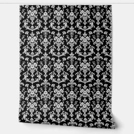 Papel Pintado Victorian Black and White Damask Pattern