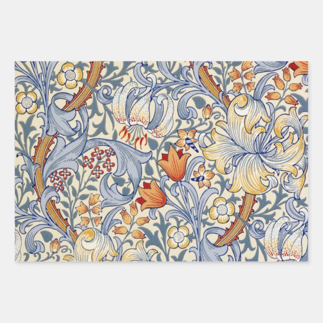 Papel pintado victoriano Gold Lily de William Morr (Anverso 3)