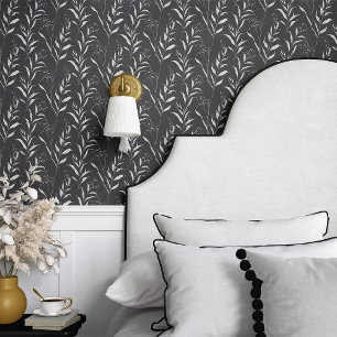 Papel Pintado Vid minimalista en blanco y negro