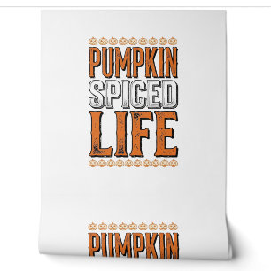 Papel Pintado Vida de calabaza especiada Tipografía vintage de H