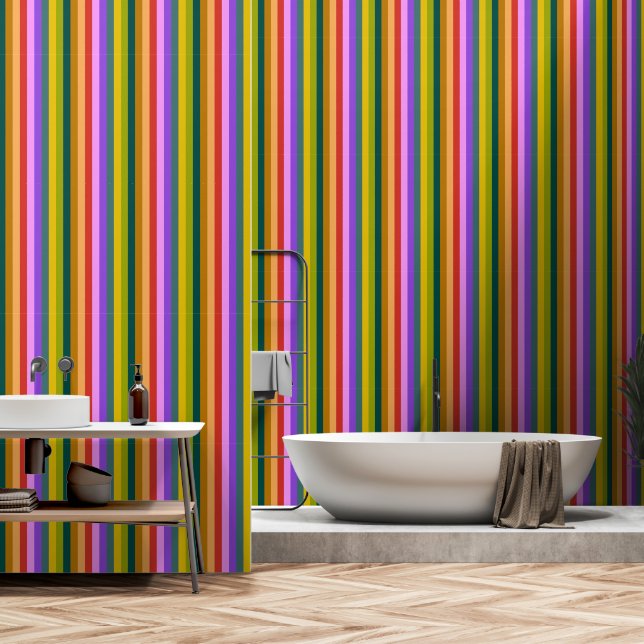 Papel Pintado Vida de insectos raya BOS vertical (Baño)
