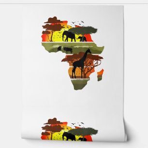 Papel Pintado Vida salvaje del continente africano Sunset Safari