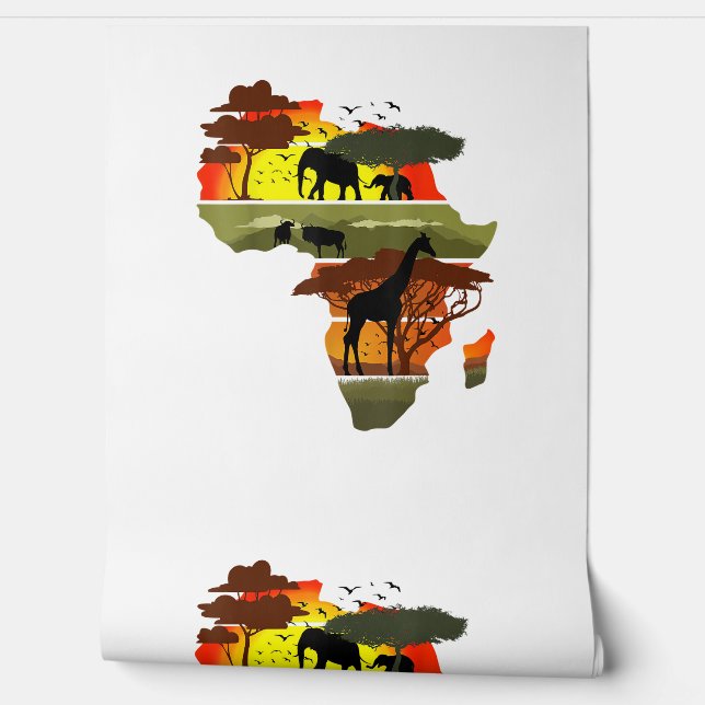 Papel Pintado Vida salvaje del continente africano Sunset Safari (Desenrollar)