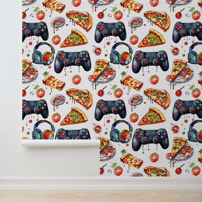 Papel Pintado Videojuegos y pizza (Solicitud)