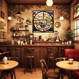 Papel Pintado Vidrio manchado Aspecto Café Peel y palo de palo