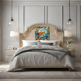 Papel Pintado Vidrio manchado mira tortuga marina pelar y palo d