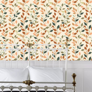 Papel Pintado Vinas de Cottagecore en Terracotta y Verde azulada