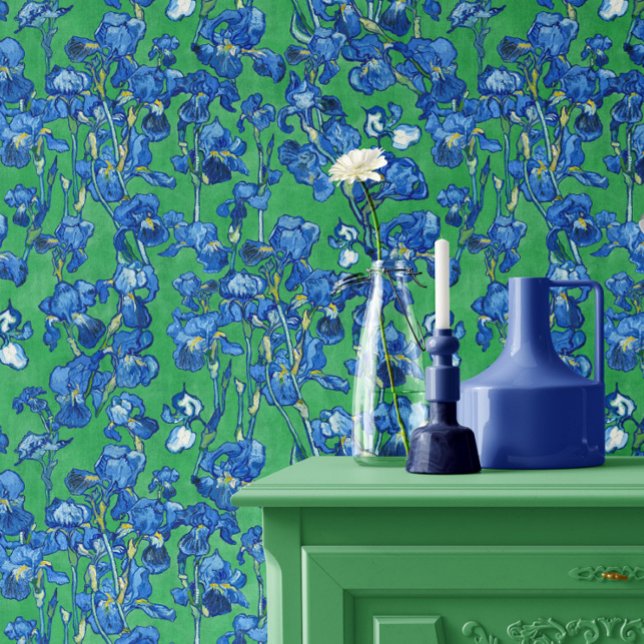 Papel Pintado Vincent Van Gogh Irises Cobalt Blue Emerald Green (Subido por el creador)