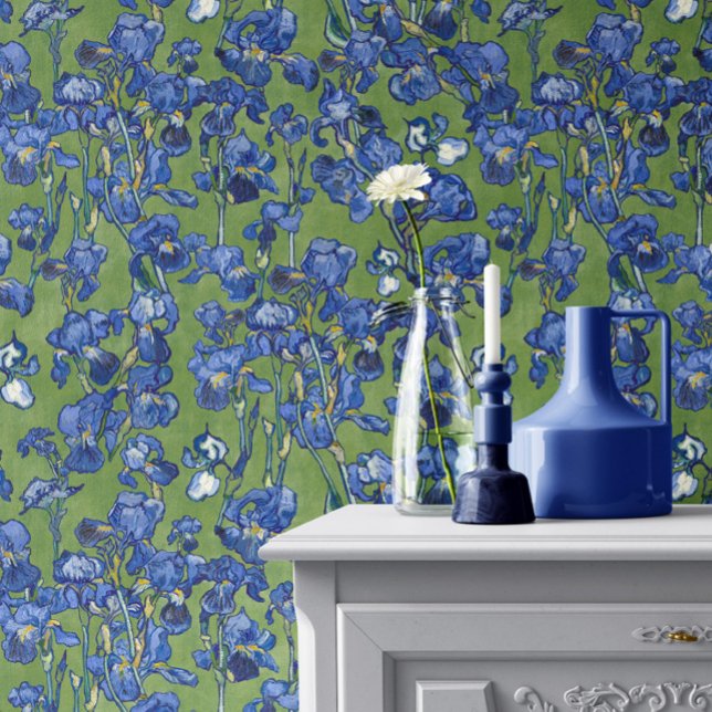 Papel Pintado Vincent Van Gogh Irises Cobalt Blue Fern Green (Subido por el creador)