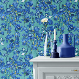 Papel Pintado Vincent Van Gogh Irises Cobalto Azul Turquesa