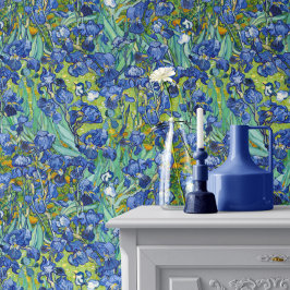 Papel Pintado Vincent Van Gogh Irises en Azul y Verde