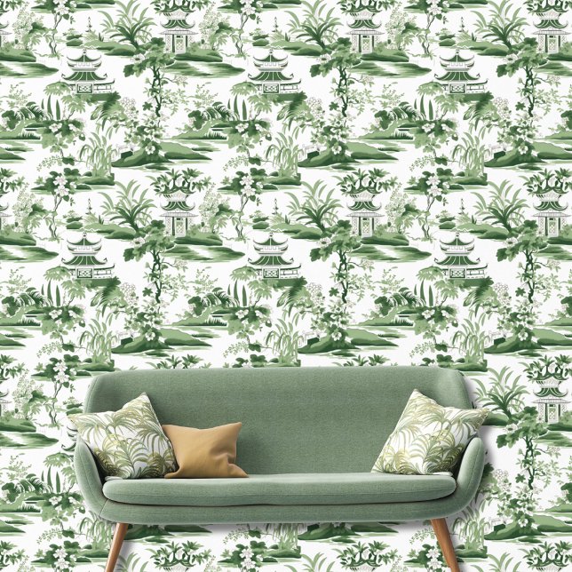 Papel Pintado Viñeta Chinoiserie Anchura Paisaje Blanco (Subido por el creador)