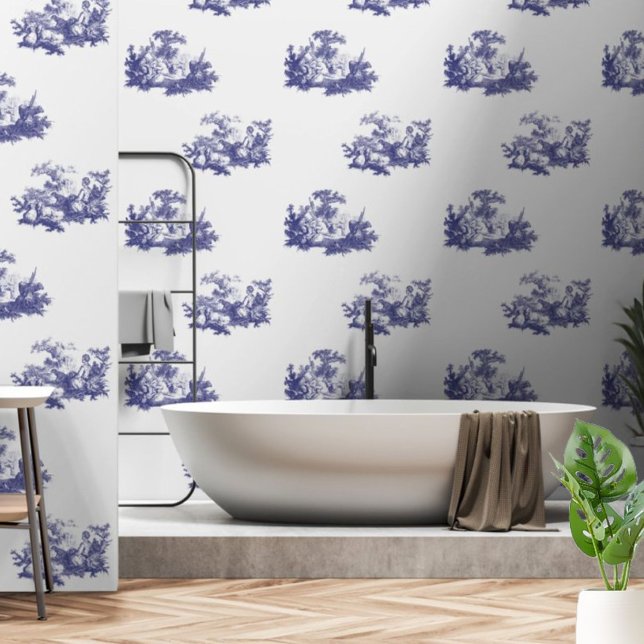Papel Pintado Viñetas de pastor napolitano azul y blanco (Subido por el creador)