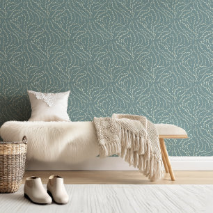 Papel Pintado Viñetas onduladas con boquilla / azul delgado