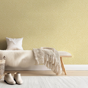 Papel Pintado Viñetas onduladas con esquemáticas / amarillo anar