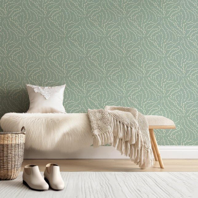 Papel Pintado Viñetas onduladas con poco brillo / verde de soled (Subido por el creador)