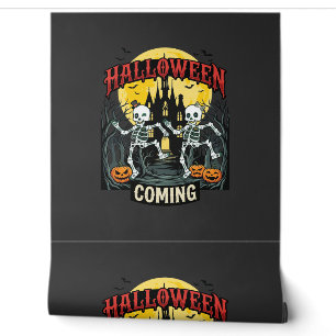 Papel Pintado Viniendo Halloween Esqueletos Bailando Castillo Ca