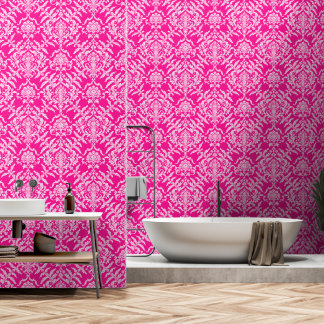 Papel Pintado Vinilo removible de color rosa profundo con acabad