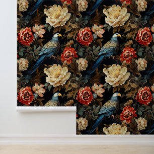 Papel Pintado Vintage Boho Blue Cream Red Large Junrot