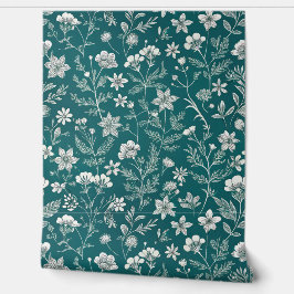 Papel Pintado Vintage Botanical Print with White Blossom