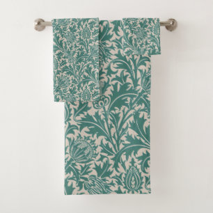 Papel pintado vintage de cardo azul teal de Willia