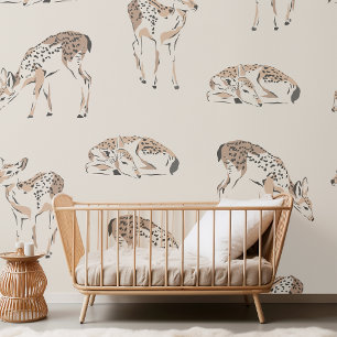 Papel Pintado Vintage Deer Beige