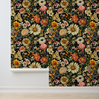 Papel Pintado Vintage Flower Blooms Seamless Pattern