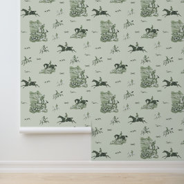 Papel Pintado Vintage Fox Chase Horse Riders Hounds Hunting