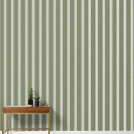 Papel Pintado Vintage francés de rayas de follaje - Granja neutr