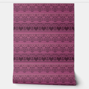 Papel Pintado Vintage marrón rosa de encaje para decoración