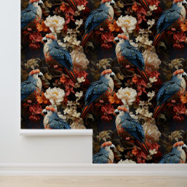 Papel Pintado Vintage Parrots Floral Victorian Decoración Boutiq