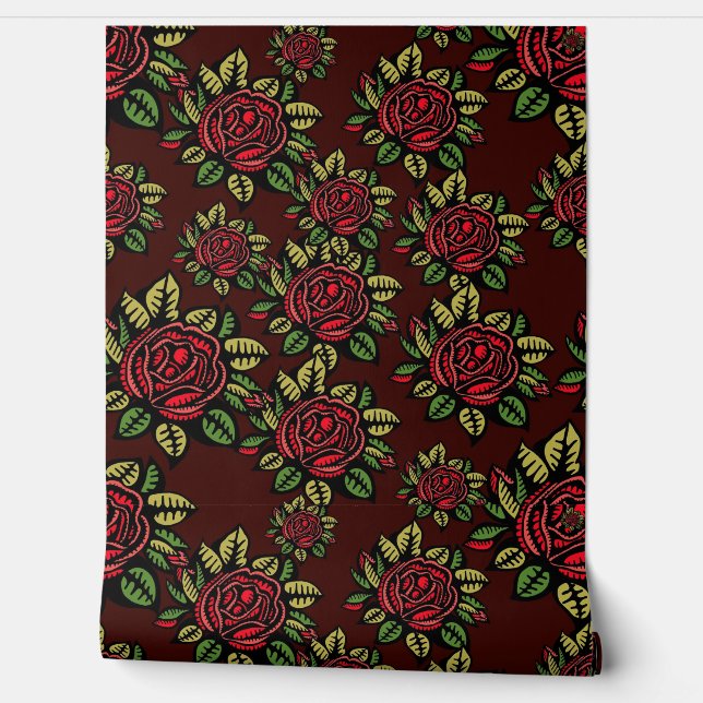 PAPEL PINTADO VINTAGE RED ROSE (Desenrollar)