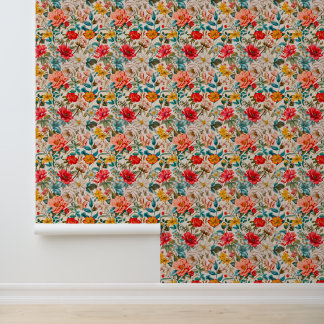 Papel Pintado Vintage Spring Floral Seamless Pattern