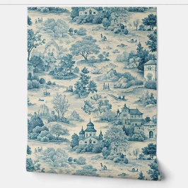 Papel Pintado Vintage Teal Toile de Jouy - Classic French design