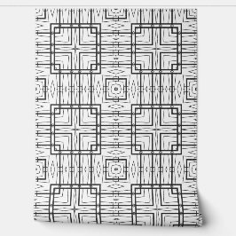 Papel Pintado Vinyl de cuadrados geométricos en blanco y negro
