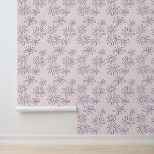 Papel Pintado Violeta moderna en Rubor con dibujos animados