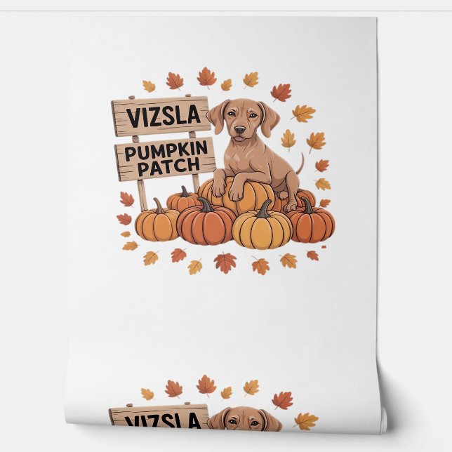 Papel Pintado Vizsla Pumpkin Parche Perros Amantes Acción de Gra (Desenrollar)