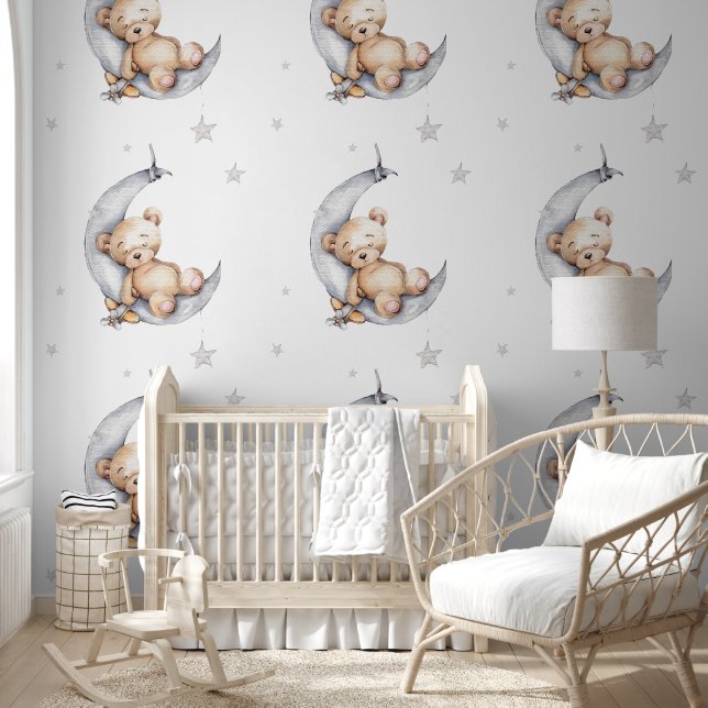 Papel Pintado Wall Paper - Bear Asleep On The Moon  (Niños)