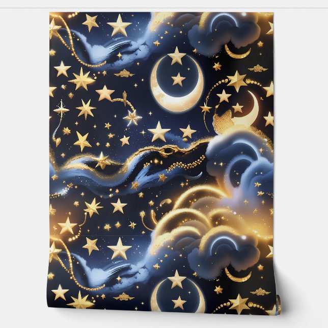 Papel Pintado Wallpaper - Celestial Moon Phases Design (Desenrollar)