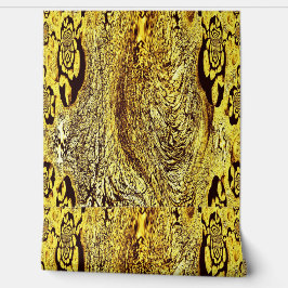 Papel Pintado Wallpaper - Saffron Swirl & Midnight Whispers