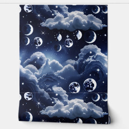 Papel Pintado Wallpaper - Silver Celestial Moon