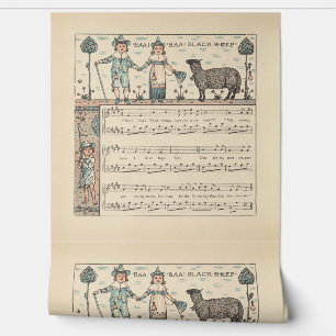 Papel Pintado Walter Crane Baa Baa Oveja Negra Rima Infantil