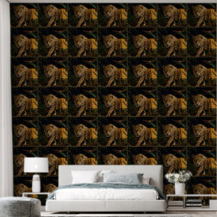 Papel Pintado Watchful Jaguar and Sacred Quetzal”